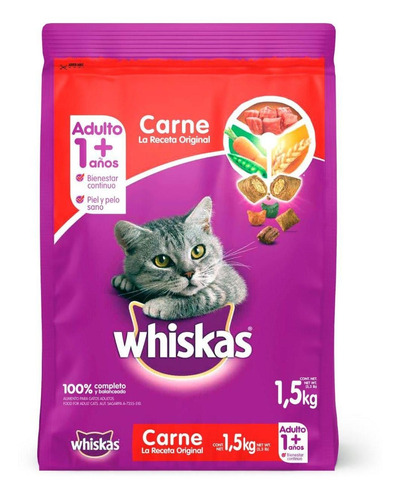 Whiskas Alimento Para Gato Adulto Carne 1.5 Kg