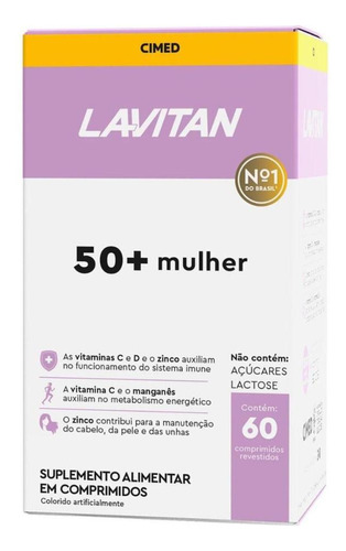 Multivitaminico Lavitan 50+ Mulher Com 60 Comprimidos Sabor N/A