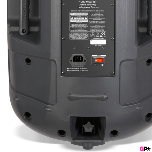 Bafle Activo Caja Acustica 2 Vias Parlante 1000w Samson X15d Color Negro