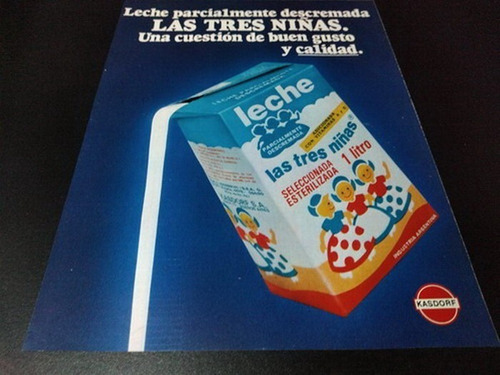 (pb964) Publicidad Clipping Leche Las Tres Niñas * 1982