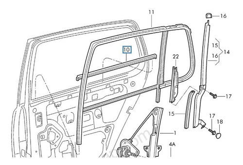 Imagen 2 de 2 de Media Coliza Puerta Trasera Derecha Vw Fox/suran 10/- Orig