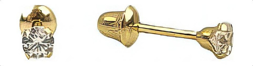 Brinco Infantil 2mm Com Zircônia Em Ouro 18k