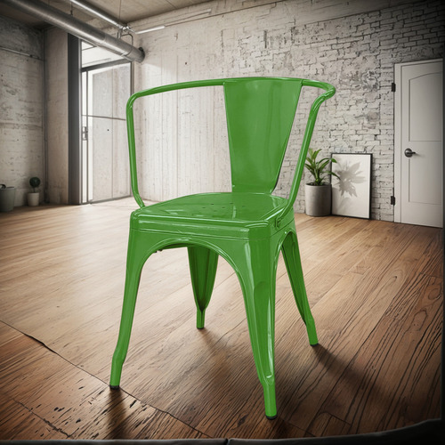 Silla Tolix Con Apoyabrazos - Desillas Estructura de la silla Tono Verde Claro