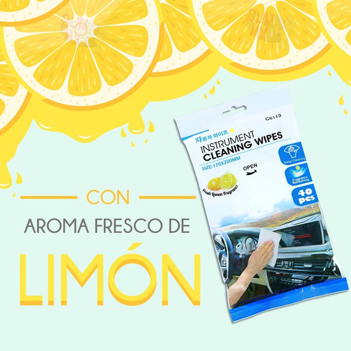 Toallas Humedas Desinfectantes Para Auto Con Aroma 40 Piezas
