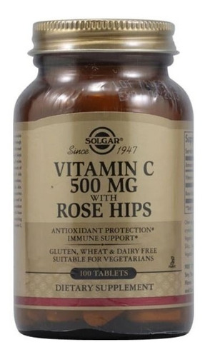 Vitamina C Con Escaramujo 500 Mg 100 Tabletas