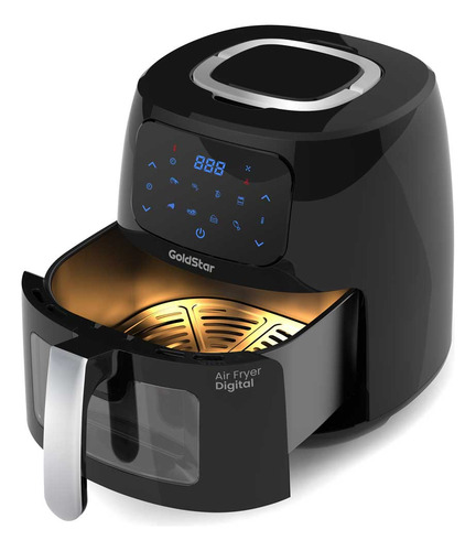 Freidora De Aire Eléctrica Display Digital Goldstar Gd-430 6 Lts 1300w Control Táctil Intuitivo