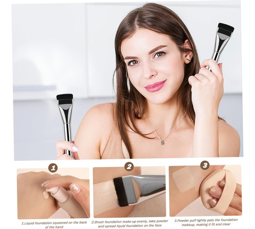 4 Brochas Plana De Maquillaje Faciales Para Base Corrector