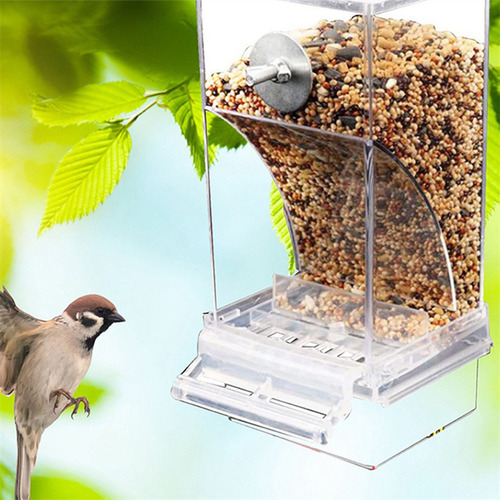 2 Comederos Para Pájaros Transparentes, Automático Y Bebeder