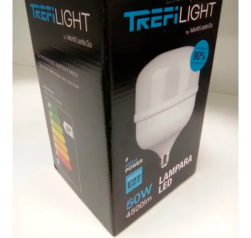 Imagen 2 de 2 de Lámpara Foco Led 50w Galponera Luz Fría E27 Alta Potencia