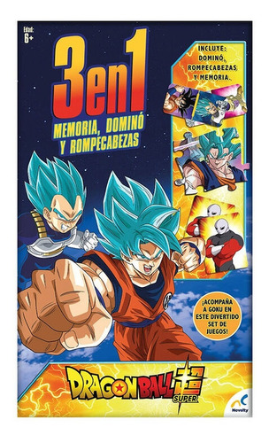 Juego 3 En 1 Memoria,dominó,rompecabezas Dragonballz Novelty