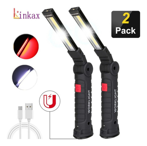 Led Cob Lámpara De Trabajo Batería Recargable Base Magnética