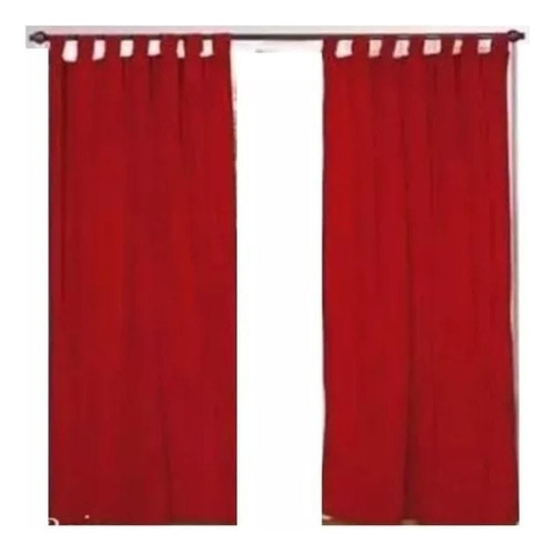 Cortinas Rojas De 1.40 Mts De Ancho X2.10 De Alto C/ Botones