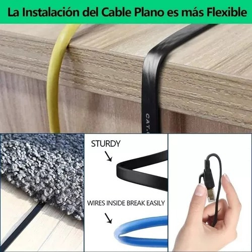 Cable Red Plano Categoria 8 Cat8 Rj45 Ethernet 5m 40gbps