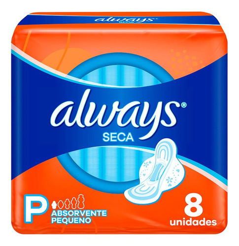 Absorvente Always Super Proteção Cobertura Seca C Abas - 8un