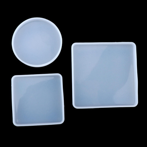 3pcs Diy Resina Epóxi Fundição Copo Coaster Molde Rodada