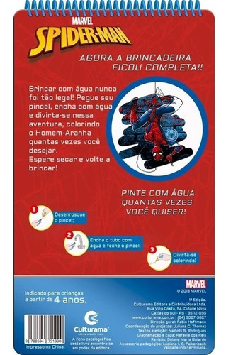 Imagem 3 de 3 de Aquabook Homem Aranha Disney Pinta Com Água Livro Capa Dura