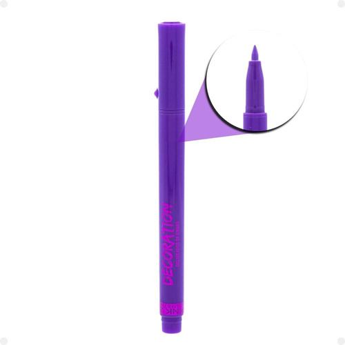 Caneta Delineadora De Unhas Pink 21 Decoration Roxo 3,2g