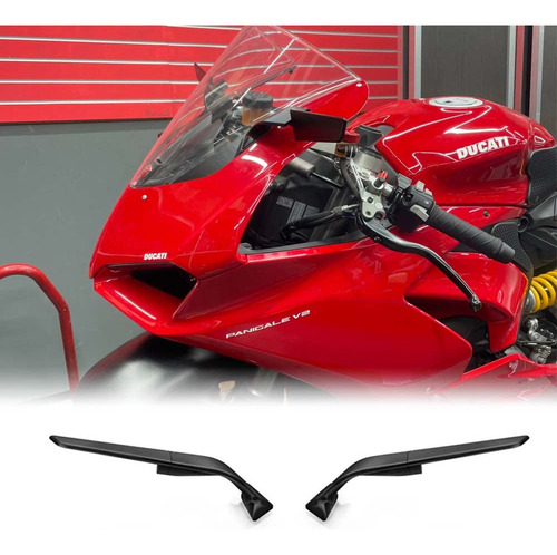 Veko Para Panigale Motocicleta Modificada Pieza Espejo Negro