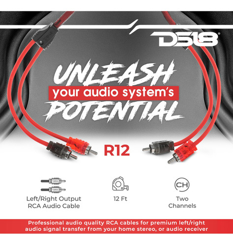 Cable Rca Ds18 R12 Ultra Flex De 3,6 M, 2 Machos A 2 Machos,