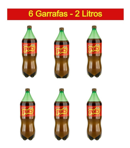 Refrigerante Guaraná Poty Pet 2litros - Pack 6 Garrafas