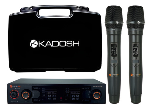 Microfone Kadosh K-502m Profissional Sem Fio Duplo Cor Preto