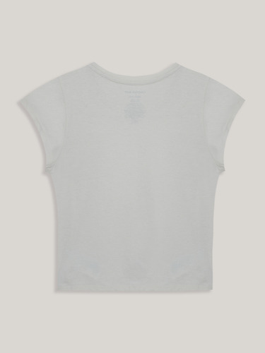 Polera Niña Split Monogram Sequin Gris Calvin Klein