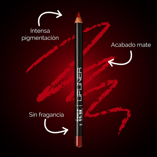 Lapiz Delineador De Labios Mate Larga Duracion Ivy Red
