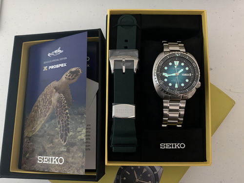 Seiko Prospex Us Special Edition Ocean Conservation Turtle Diver 200 M Reloj Automático Para Hombre Con Esfera Azul Srph59, Azul, Buceador