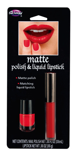 Labial Y Esmalte Mate Rojo