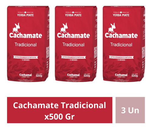 Cachamai Mate Comu 500g Packx3