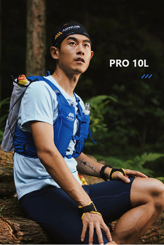 Chaleco Hidratacion 10 Lts Trail Running Trekking Aonijie Azul Talle S