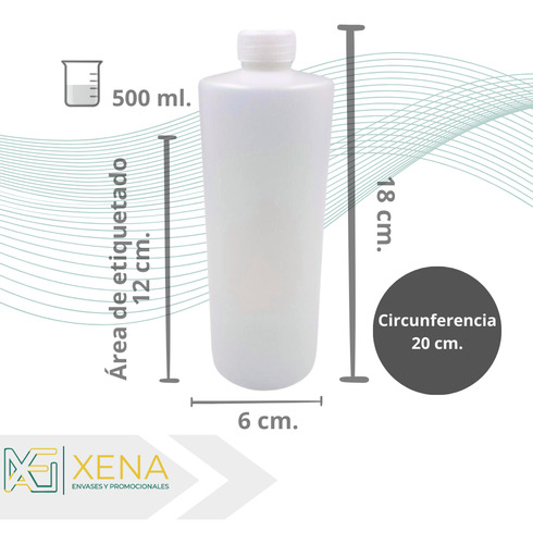 Envase Botella Polietileno 500 Ml Industrial 400 Pzs Mayoreo