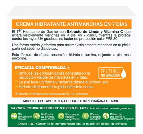 Crema Garnier Express Aclara Antimanchas Con Vitamina C 50ml Todo Tipo De Piel