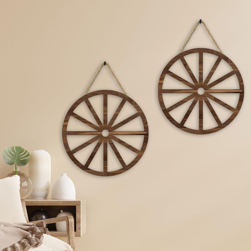 2 Ruedas De Carreta De Madera Para Colgar, Rueda De Carreta