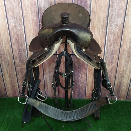 Sela Prova De Baliza 3 Tambor Cavalo Quarto De Milha Cela Cor Sela Completa Tambor Marrom