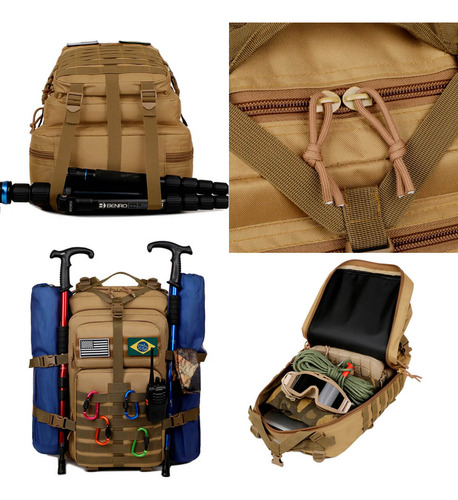 Mochila Tática Militar Impermeável 50 Litros C/ Molle Velcro