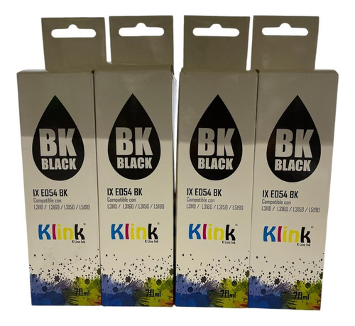 Kit Compatibl544 Color De La Tinta Negro 65ml Kit 4 Unidades Negro