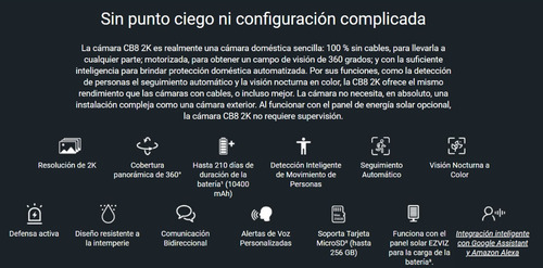 Imagen 2 de 9 de Camara Seguridad Ip Wifi 3mp 2k Ezviz Cb8 Domo 360 Exterior