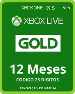 Xbox Live Gold 12 Meses - Xbox One - Series Xs - Pc