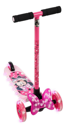 Bicicleta 16 + Scooter Plegable Luz Led Minnie Disney Huffy Color Rosa