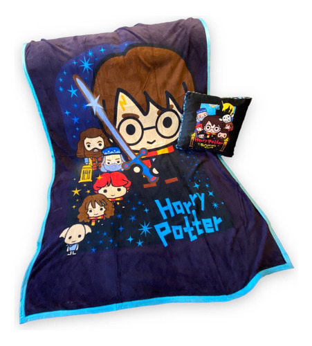 Kit Harry Potter Almofada + Cobertor Presente Geek Friozinho