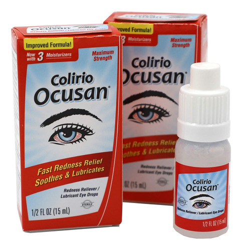 Colirio Ocusan Eye Drops, Gotas Para Los Ojos, Alivia El Enr