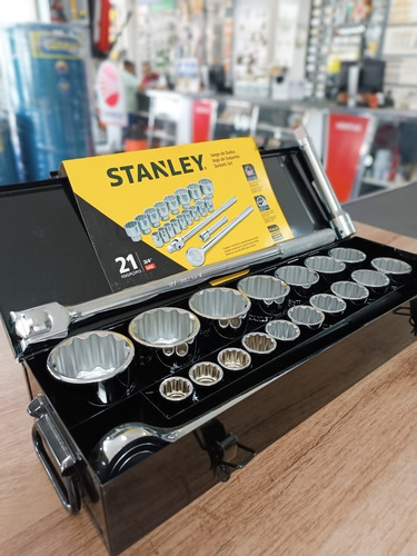 Juego De Dados Stanley 21 Pzas Con Rachet 3/4 87-557