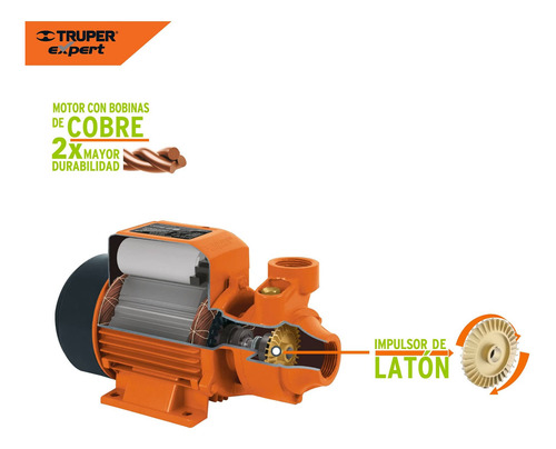 Truper BOAP-1/2 Bomba periférica 1/2 HP color naranja 60Hz 127V