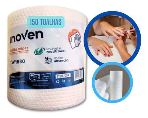 Toalha Descartável Manicure Limpeza Top 16x30cm - 150 Und