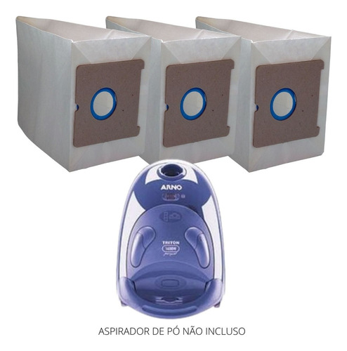 Saco Aspirador Pó Arno Triton 1400w Descartável C/12 Refil