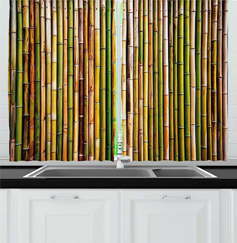 Cortinas Cocina Para Vallas Varillas Bambu En Un Arreglo Ver