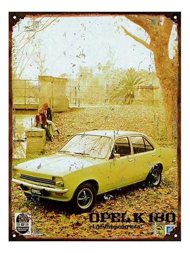 Cartel Chapa Publicidad Antigua 1975 Opel K 180 P209