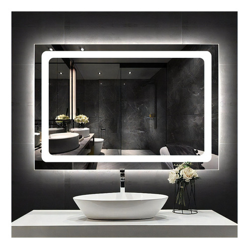 Espejo Con Luces Led Baño 80x60cm Color del marco Espejo c/ luz fría