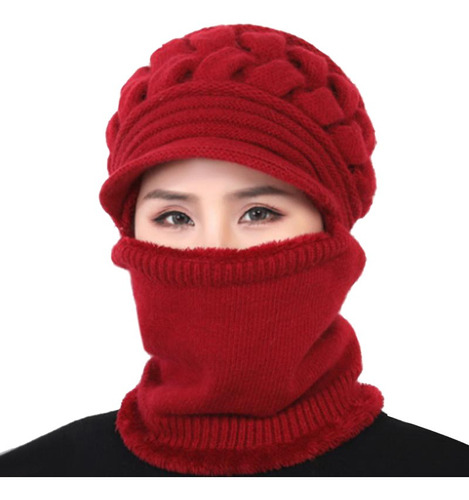 Las Mujeres Babero Gorro Gorro Bufanda Cubierta De La Cara D